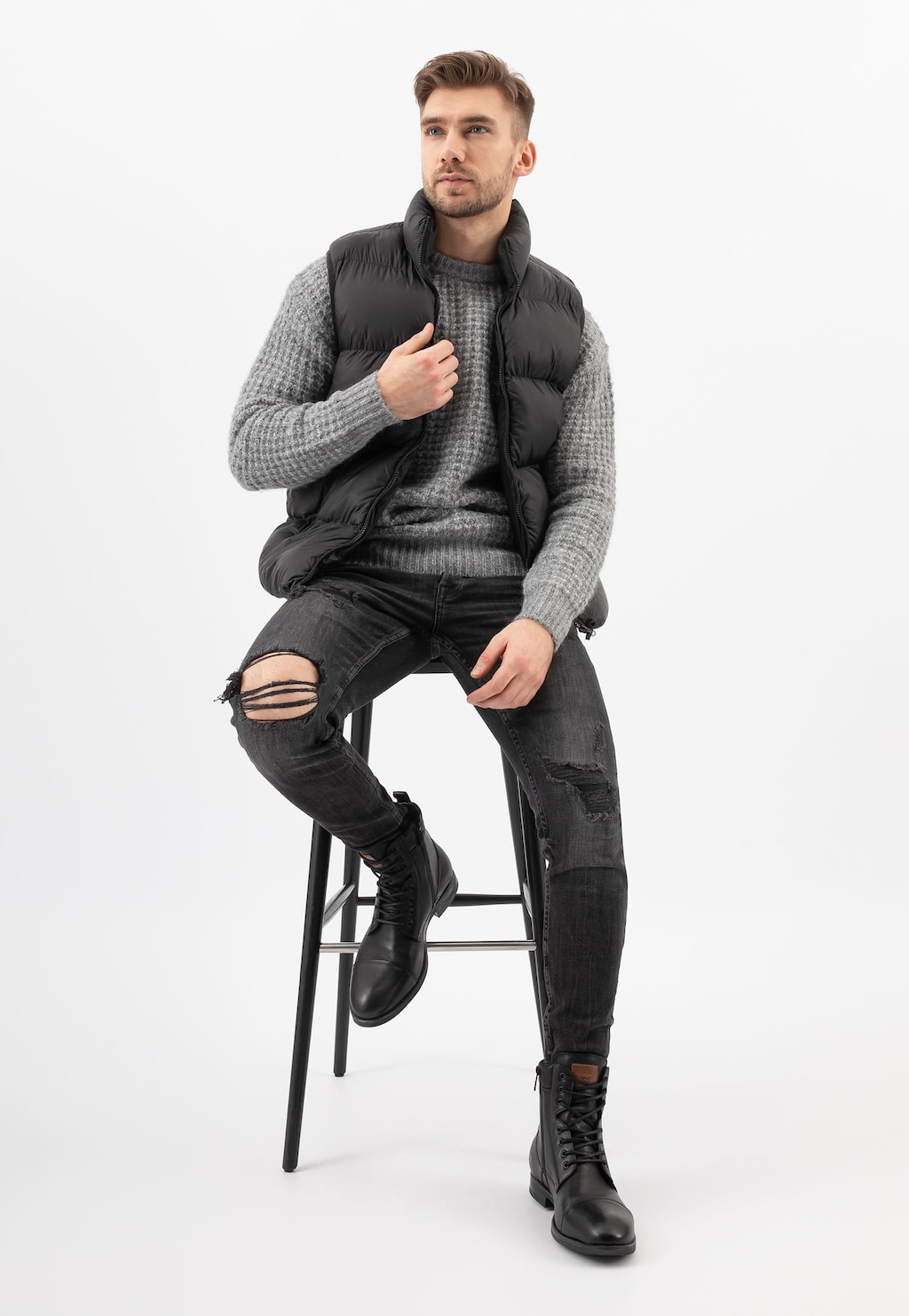 Sznurowane trzewiki męskie 8224-51 Widok 1