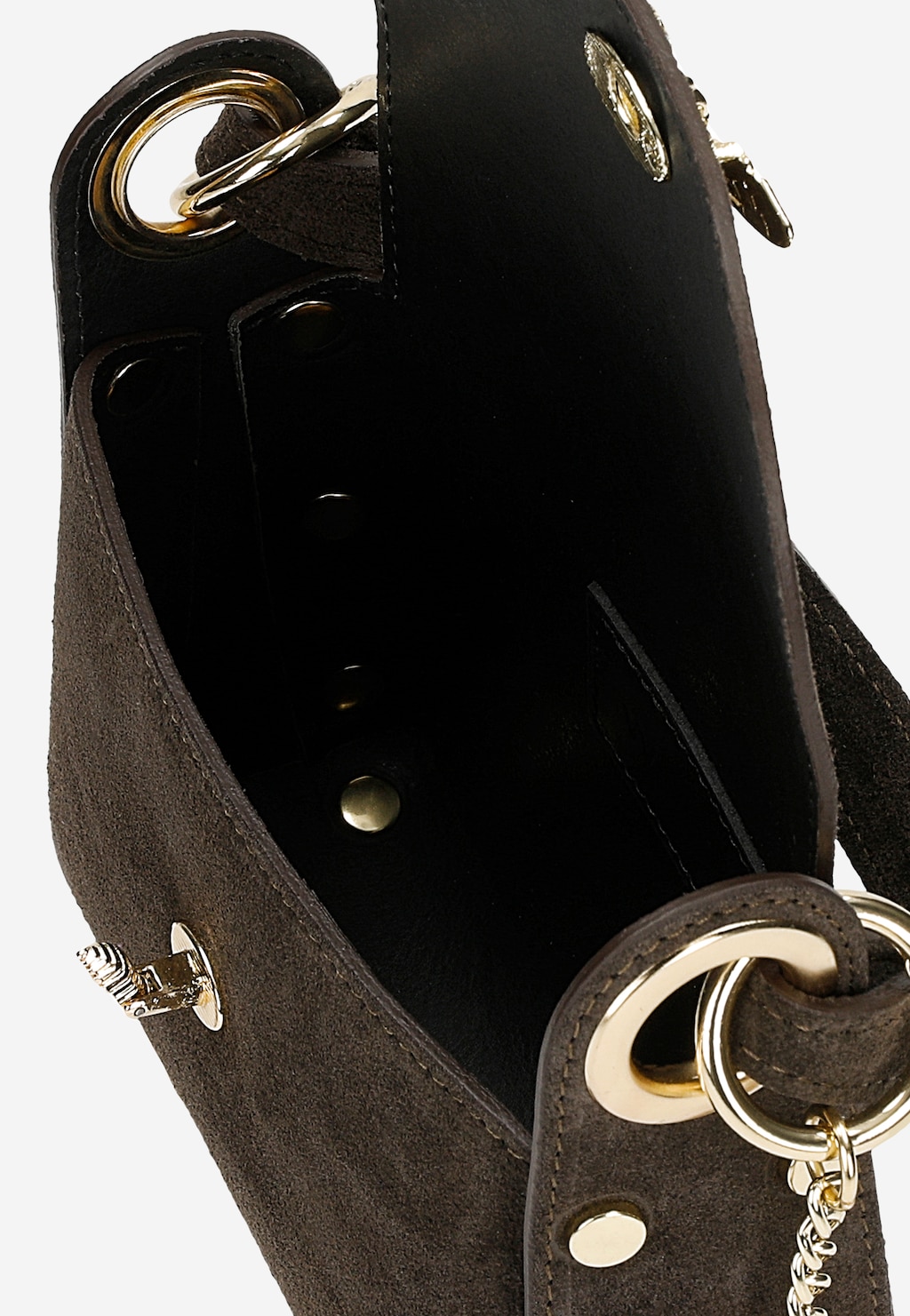 Hnedá elegantná kabelka zo semiša 80318-62 Widok 5