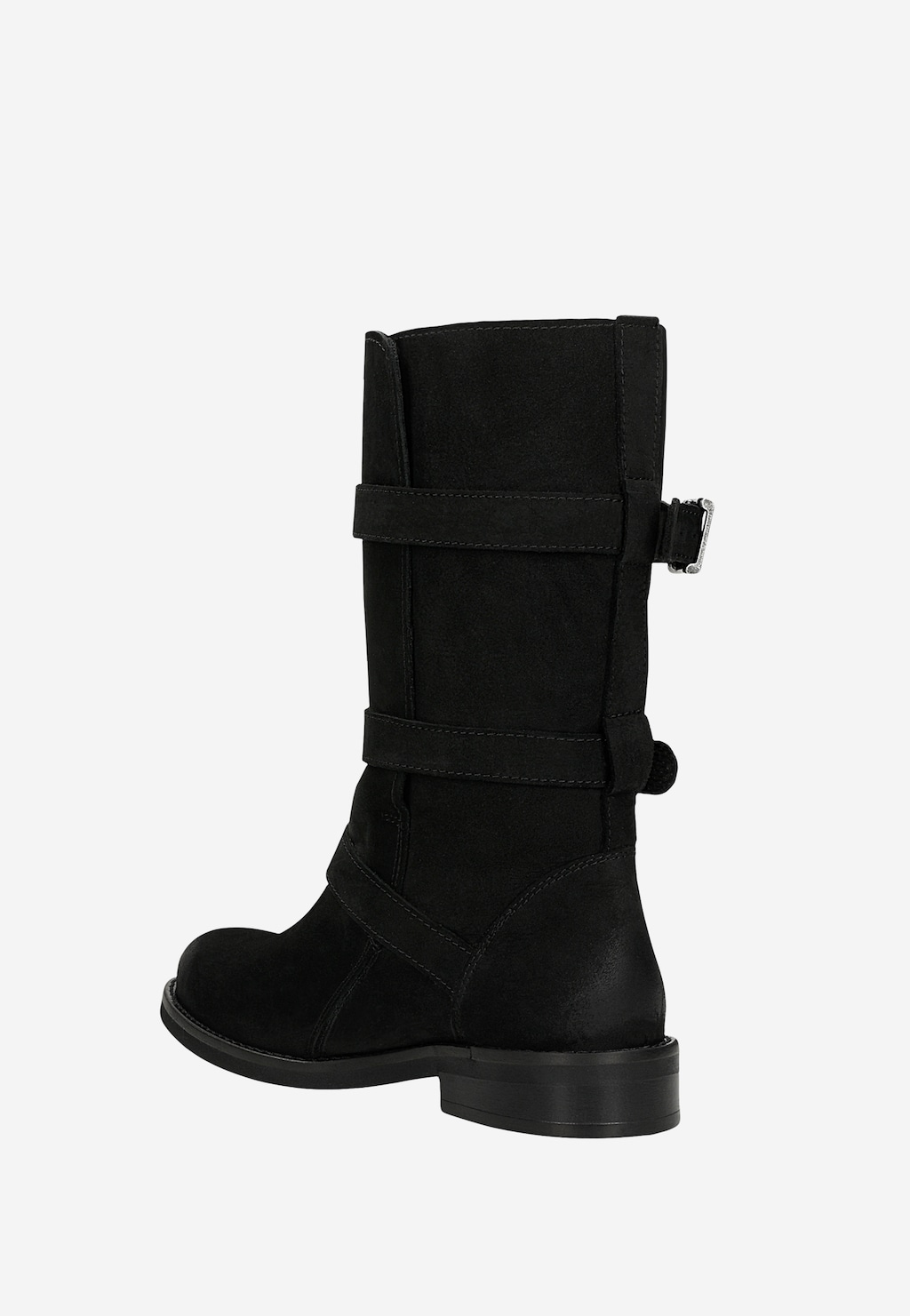Černé dámské podzimní kotníčkové boty z nubuku 55307-21 Widok 3