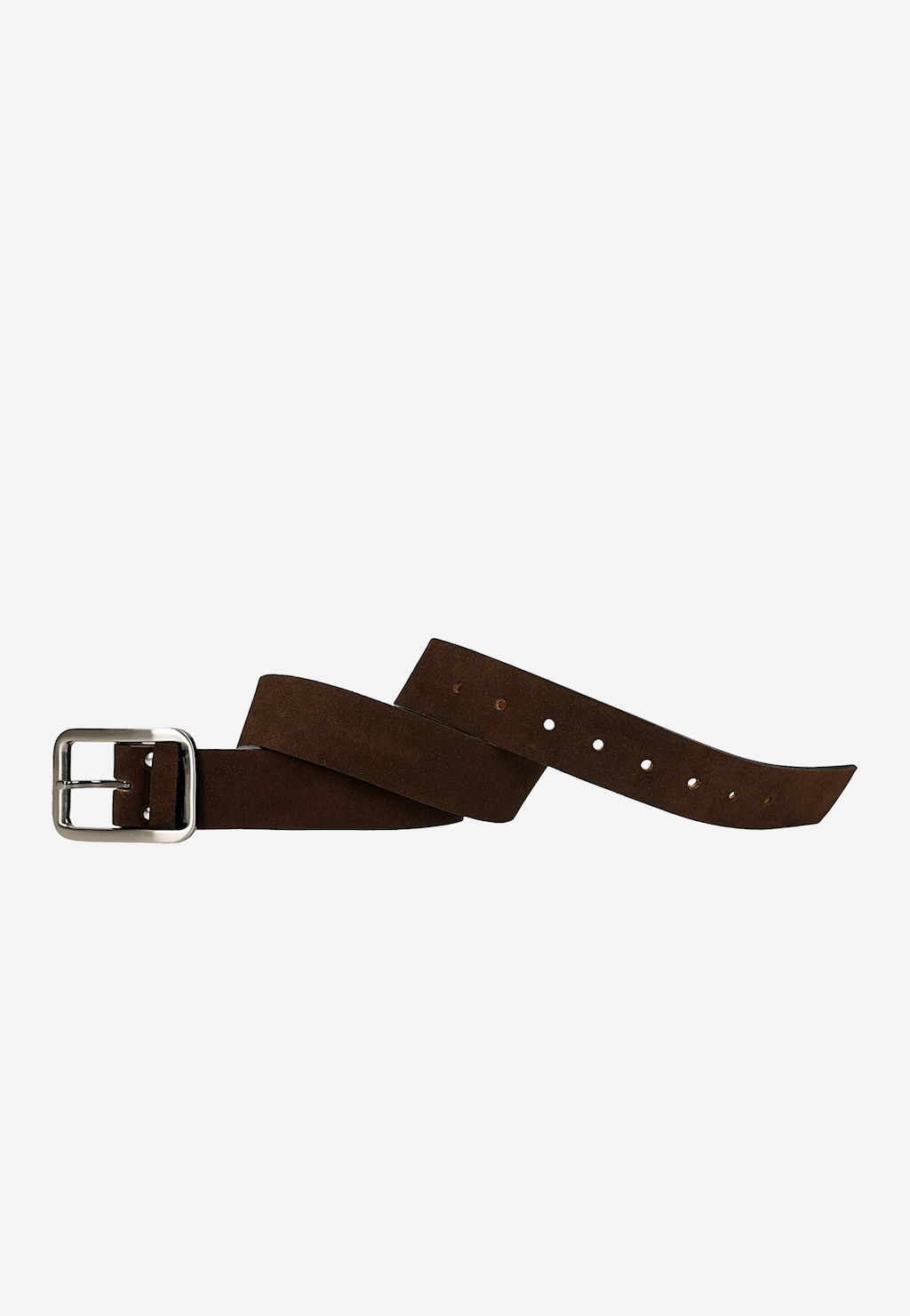 Brązowy pasek damski z dwoiny welurowej 6966-62 Widok 2