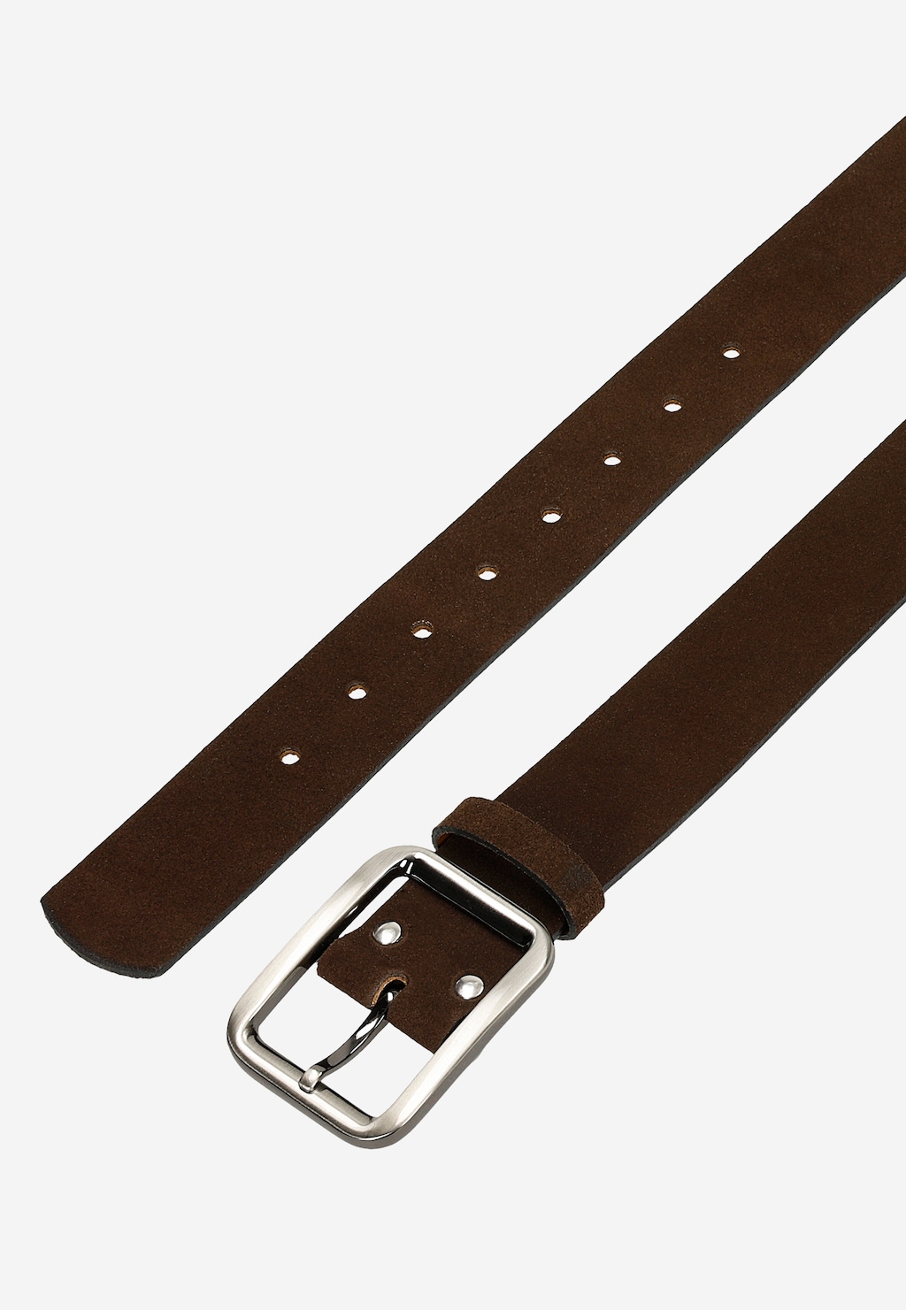 Brązowy pasek damski z dwoiny welurowej 6966-62 Widok 4