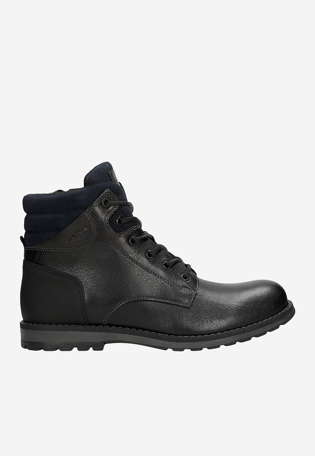 Czarne workery męskie z granatową wstawką 24105-71 Widok 1