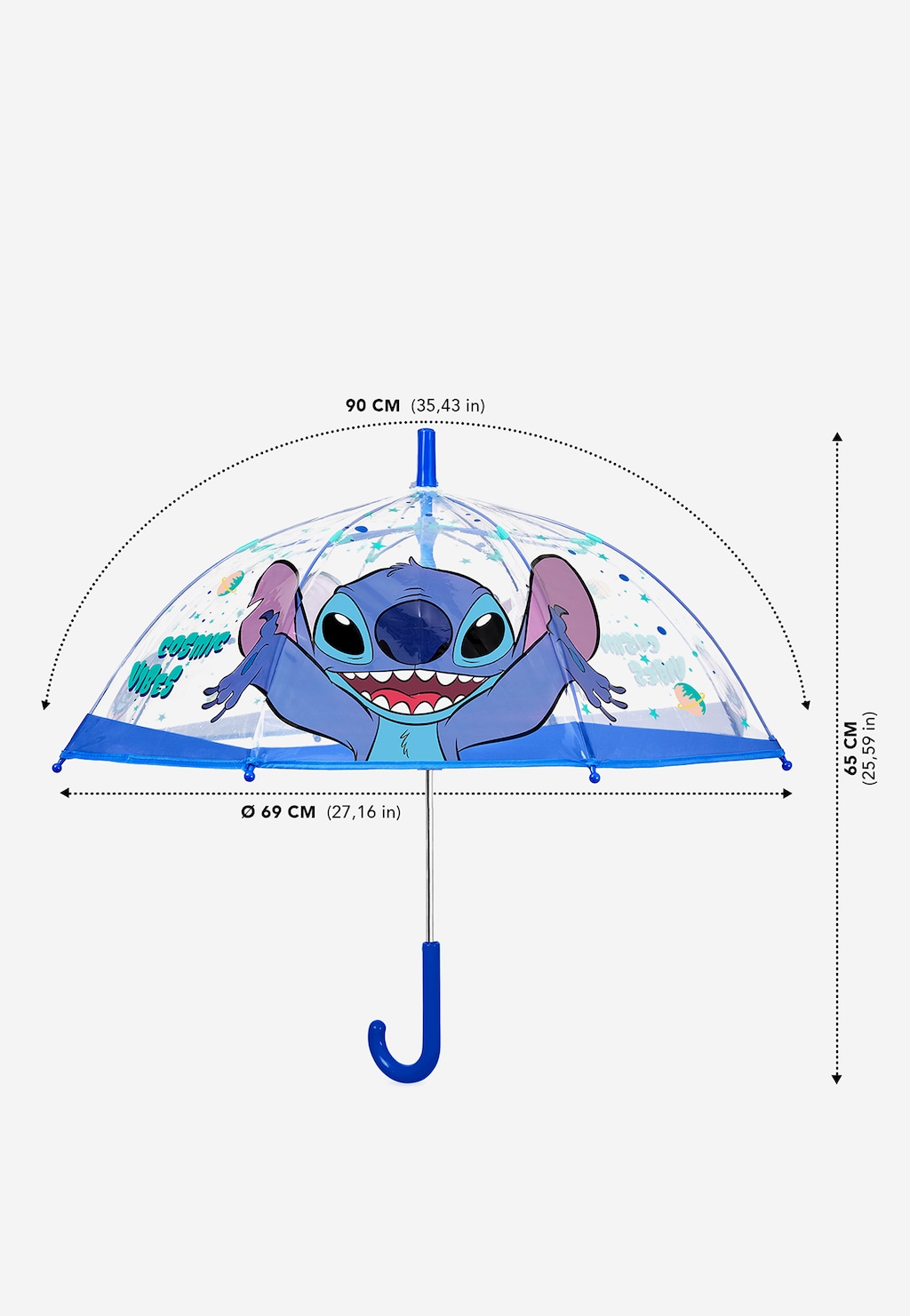 Dlouhý průhledný dětský deštník Stitch BARTEK 85801-16 Widok 6