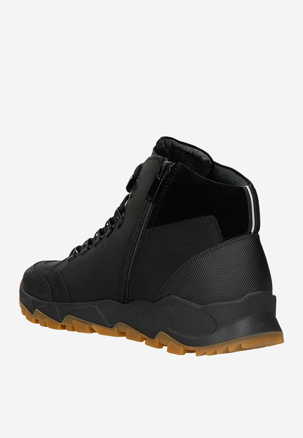 Czarne wysokie trekkingi męskie na brązowej podeszwie 24118-71 Widok 3