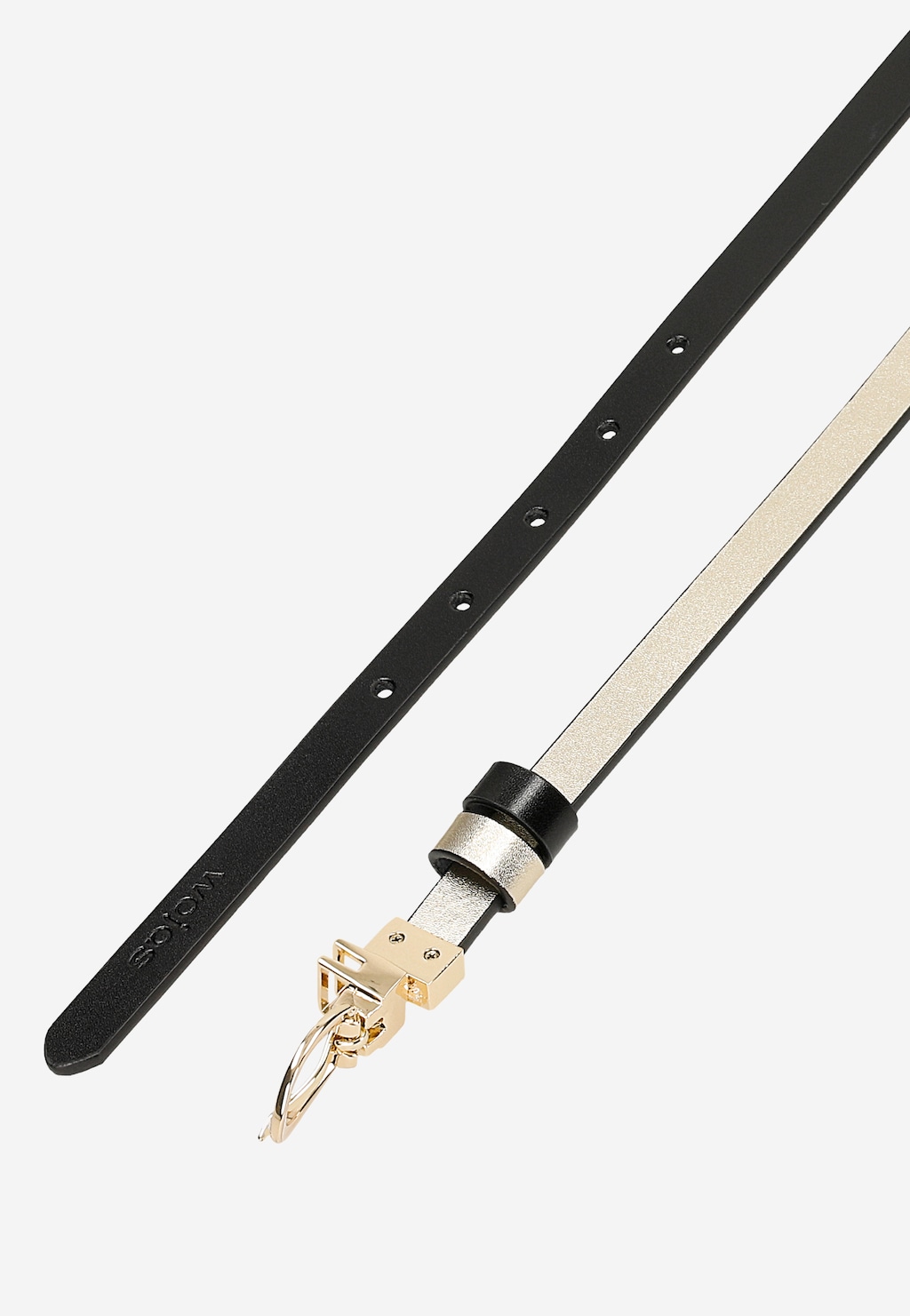 Dwustronny czarno-złoty pasek damski ze złotą klamrą 93135-58 Widok 6