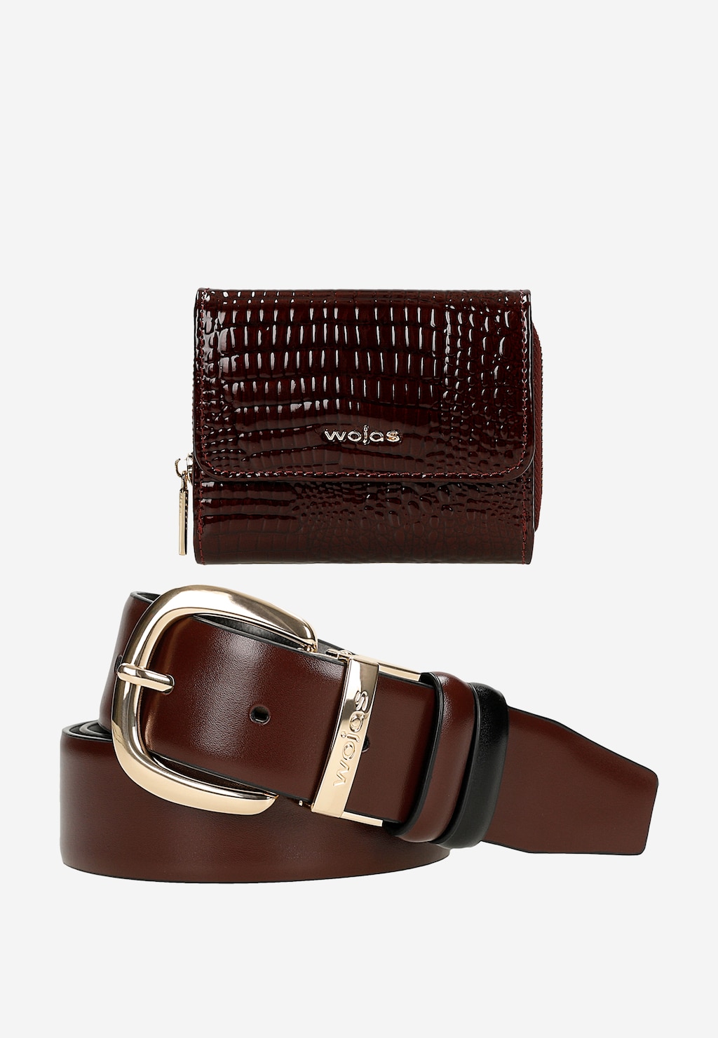 Darčekový set bordová peňaženka a obojstranný bordovo-čierny opasok 95904-55 Widok 2
