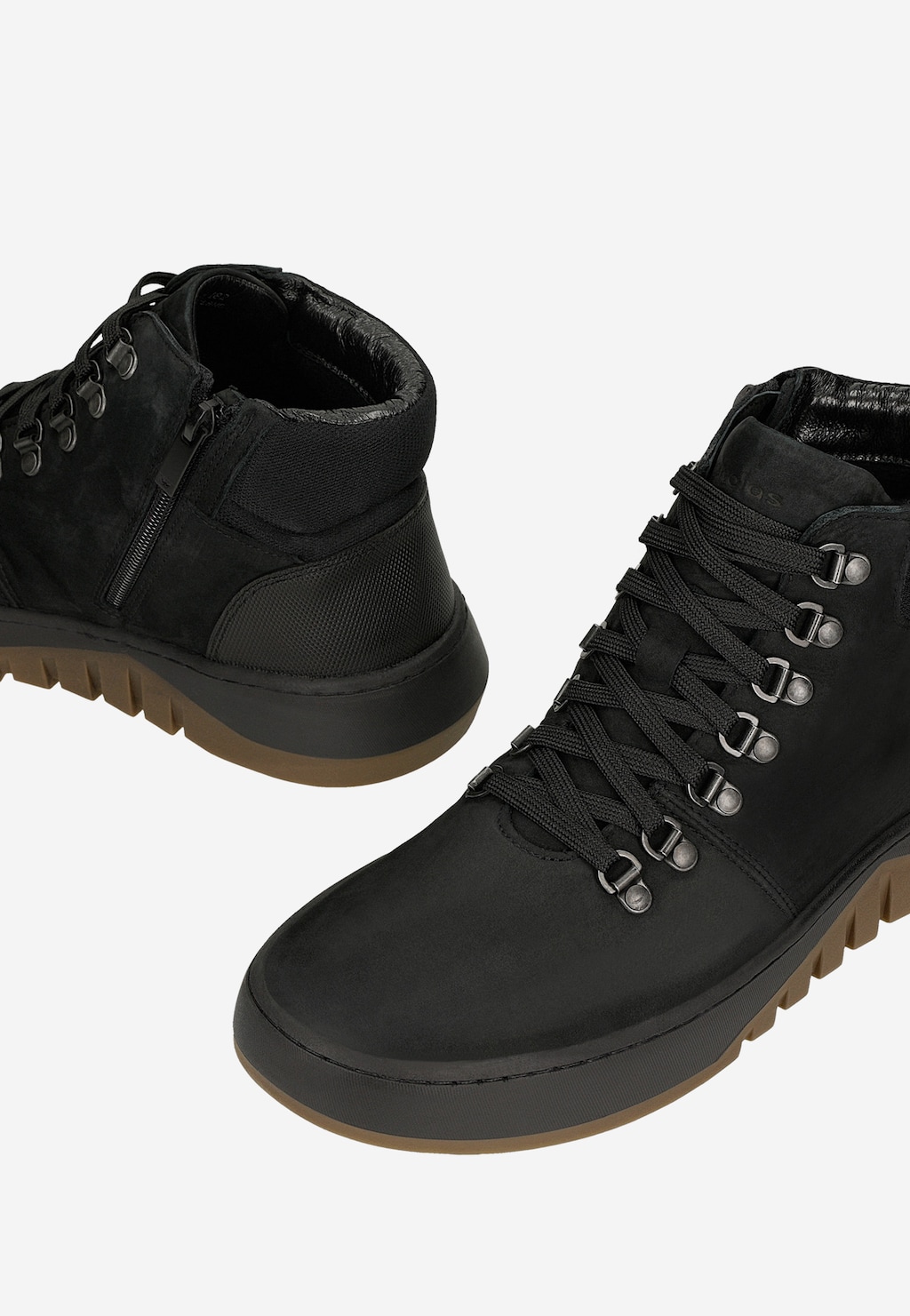 Černé vysoké tenisky pánské s hnědou vložkou na podrážce 24117-71 Widok 6