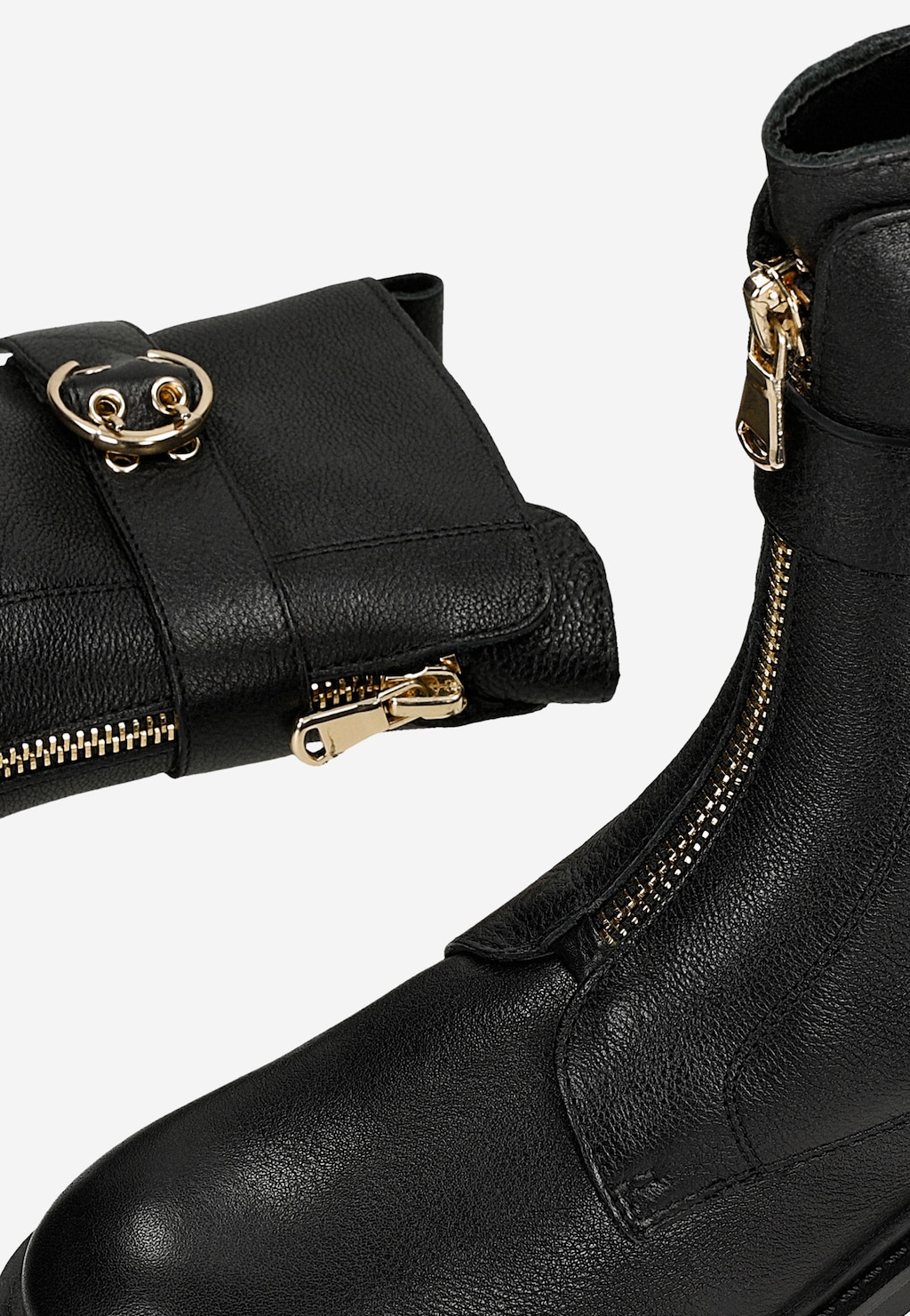 Czarne ocieplane botki damskie z wysoką cholewką 55364-51 Widok 6