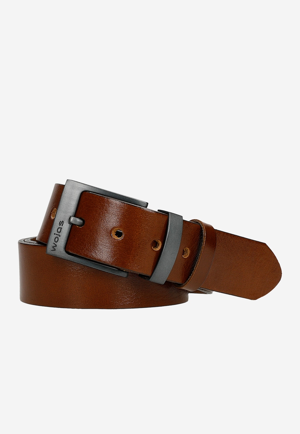 Hnedý kožený pánsky opasok so striebornou sponou 93140-53 Widok 1