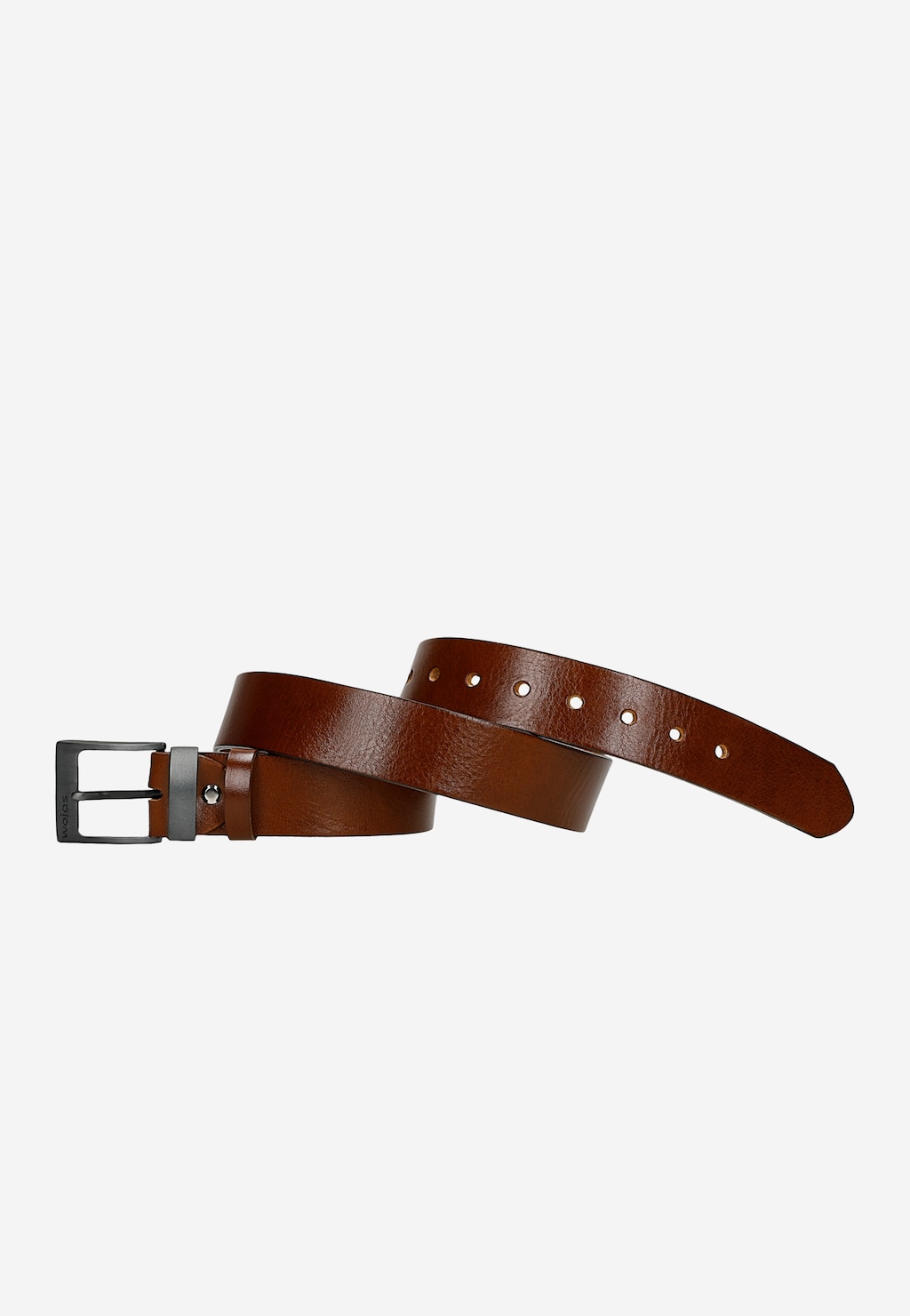 Hnedý kožený pánsky opasok so striebornou sponou 93140-53 Widok 2