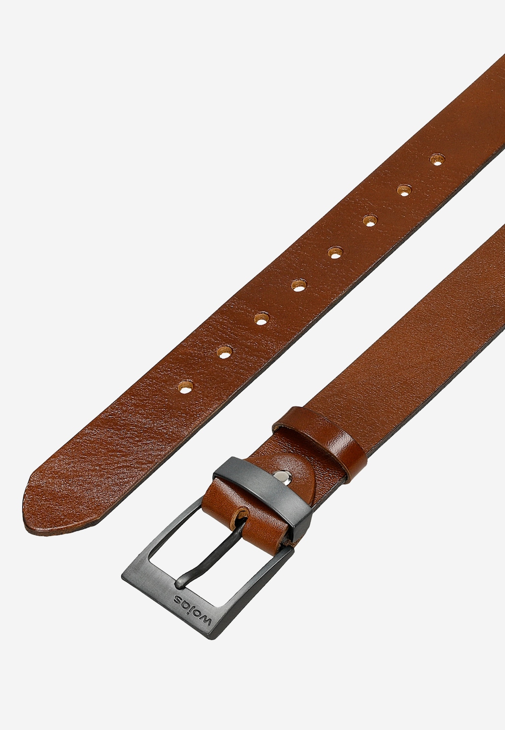 Hnedý kožený pánsky opasok so striebornou sponou 93140-53 Widok 4