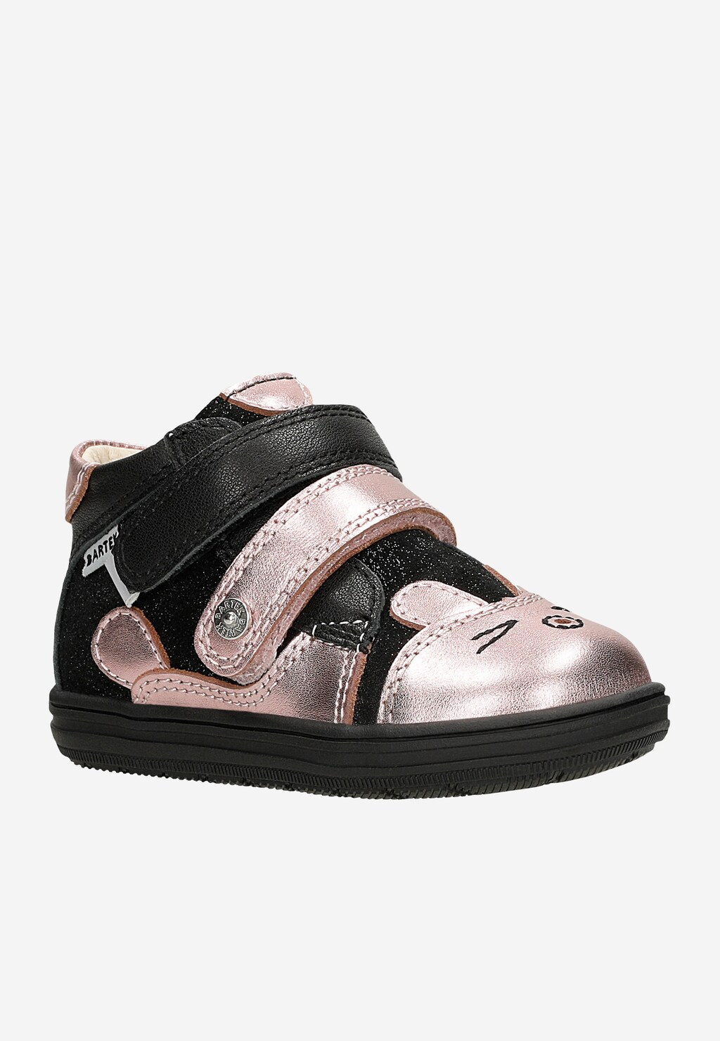 Dívčí kotníčkové boty černé se stříbrno-růžovými prvky BARTEK 86311-71 Widok 3