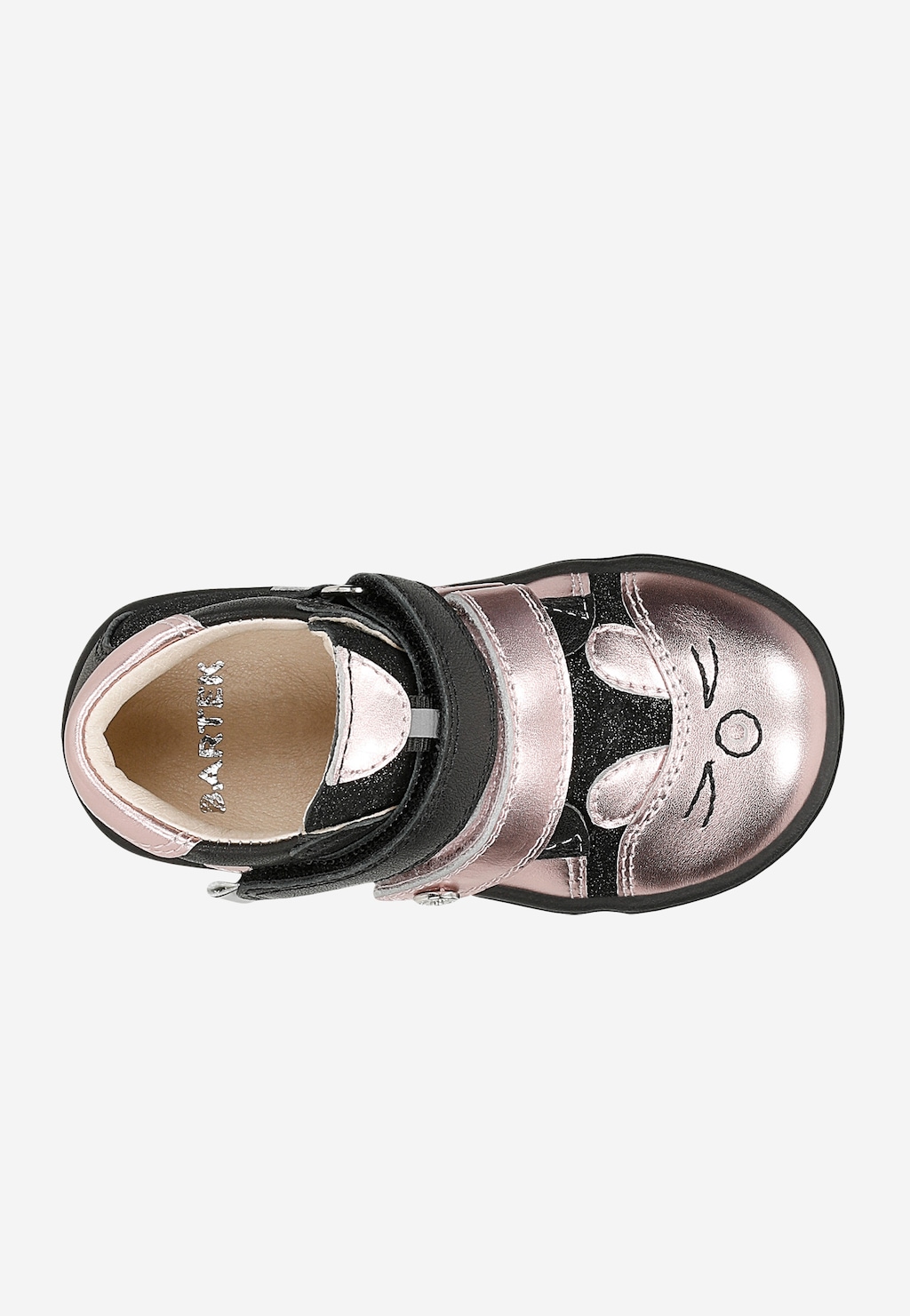 Dívčí kotníčkové boty černé se stříbrno-růžovými prvky BARTEK 86311-71 Widok 5