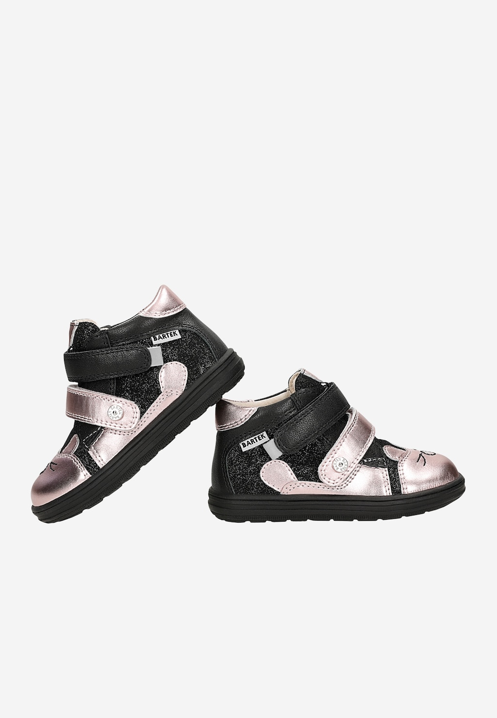 Dívčí kotníčkové boty černé se stříbrno-růžovými prvky BARTEK 86311-71 Widok 7