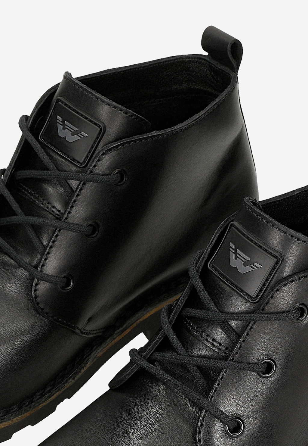 Černé kožené kotníkové boty chukka 24128-41 Widok 5