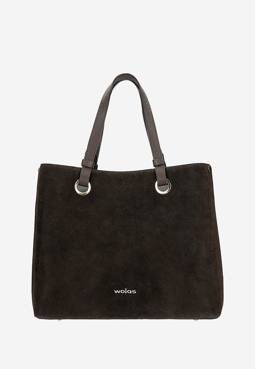 Duża ciemnobrązowa torebka damska z dwoiny welurowej 80427-72 Widok 1