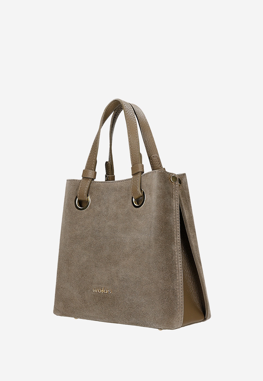 Duża beżowa torebka damska z łączonych skór 80408-74 Widok 2