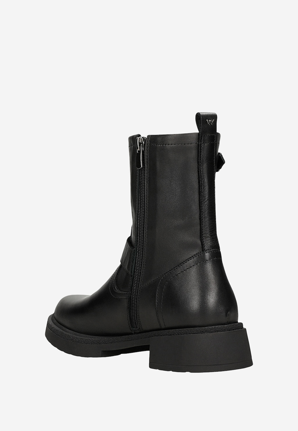 Czarne skórzane botki z klamrami 55341-51 Widok 3