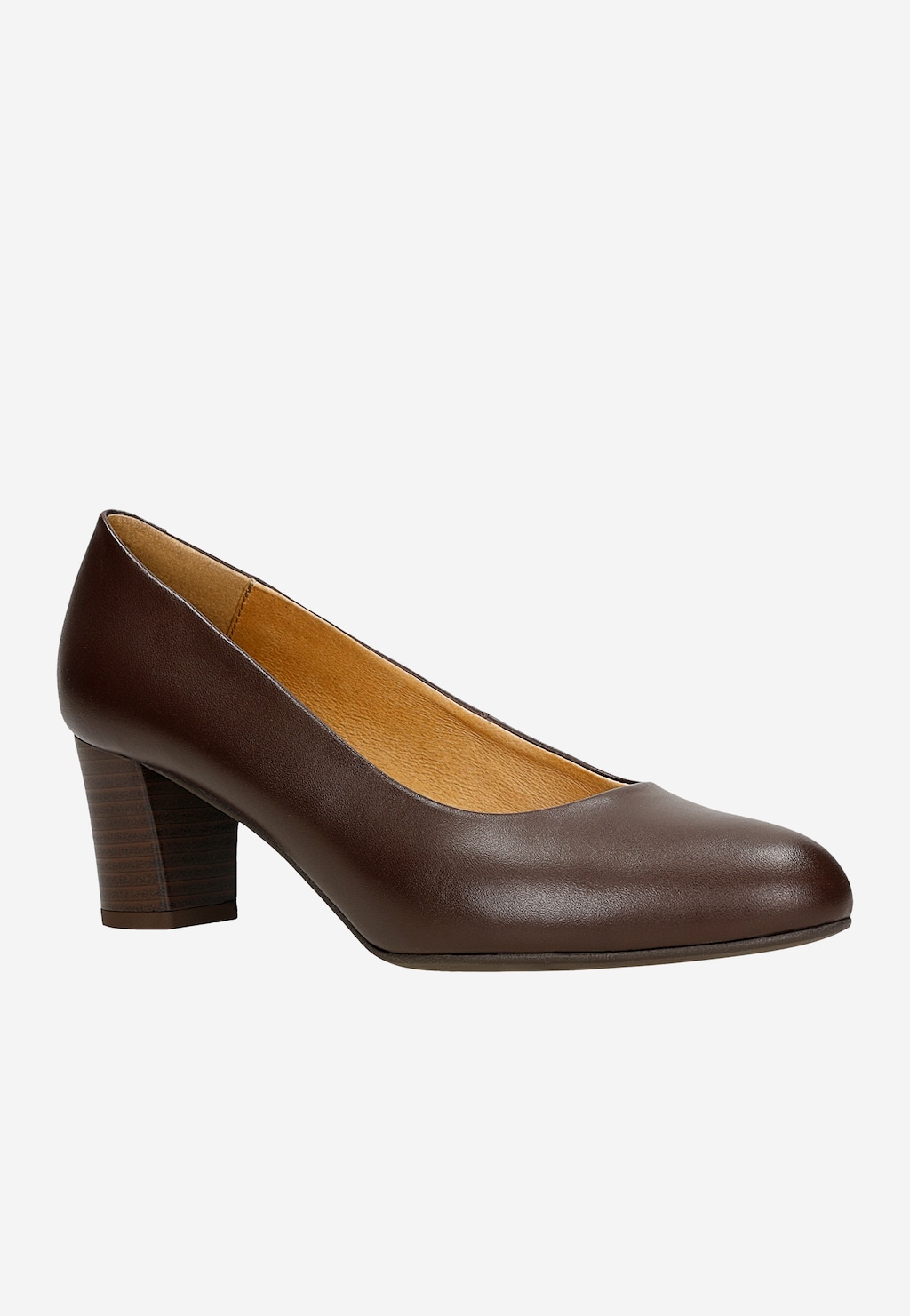 Hnedé dámske kožené lodičky do kancelárie 7400-52 Widok 2