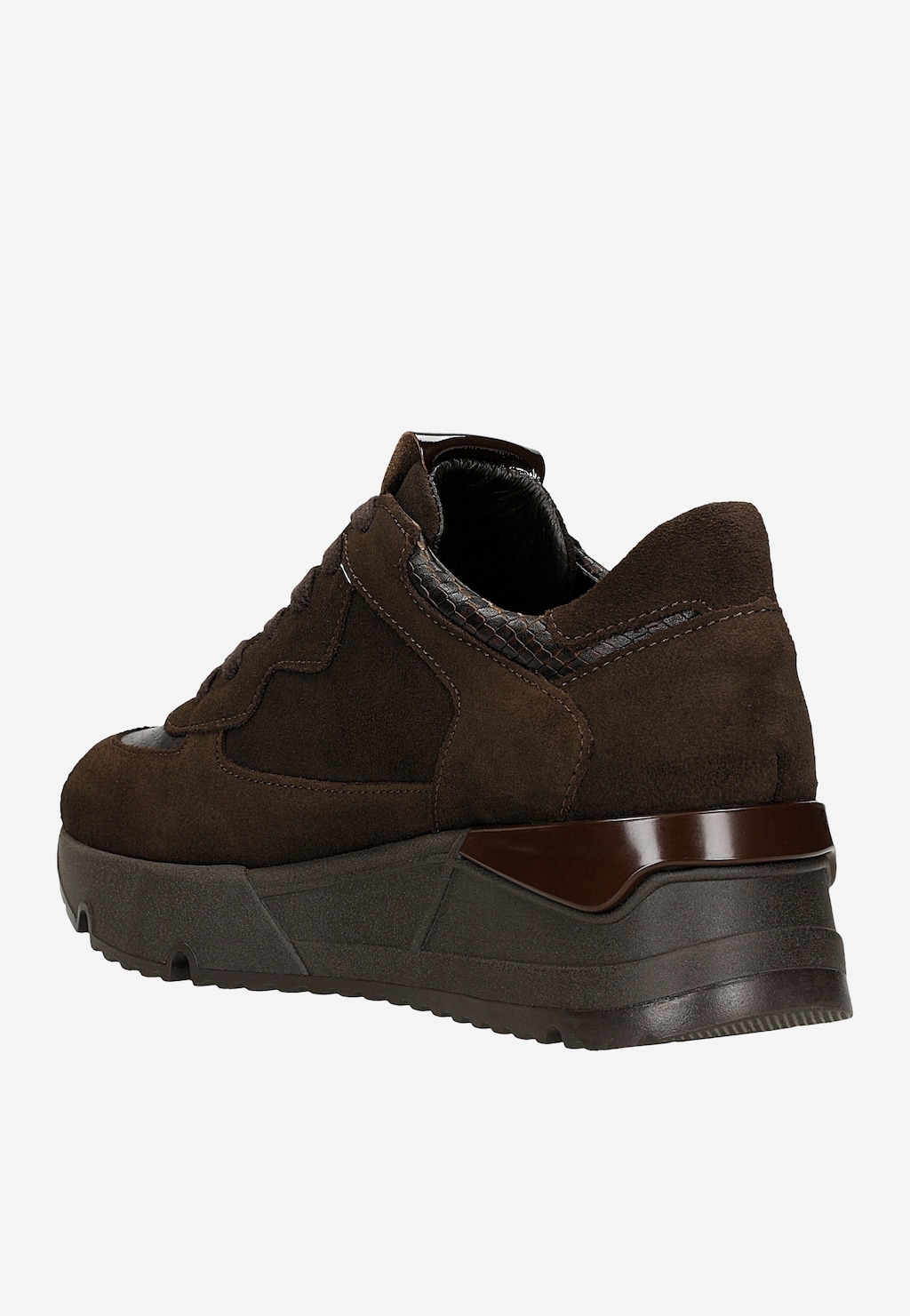 Ciemnobrązowe sneakersy damskie w czekoladowym odcieniu 46136-72 Widok 3