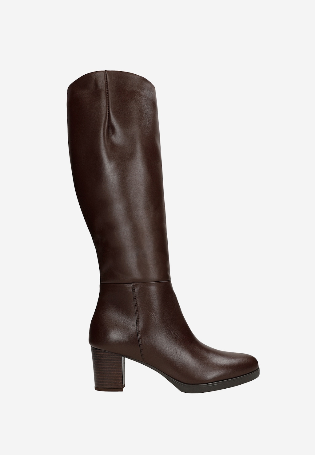 Dámské hnědé kožené služební kozačky na podpatku 7401-52 Widok 1