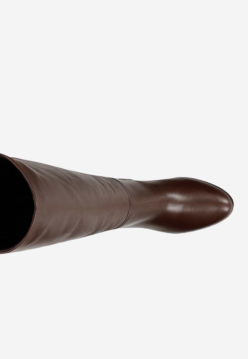 Dámské hnědé kožené služební kozačky na podpatku 7401-52 Widok 4