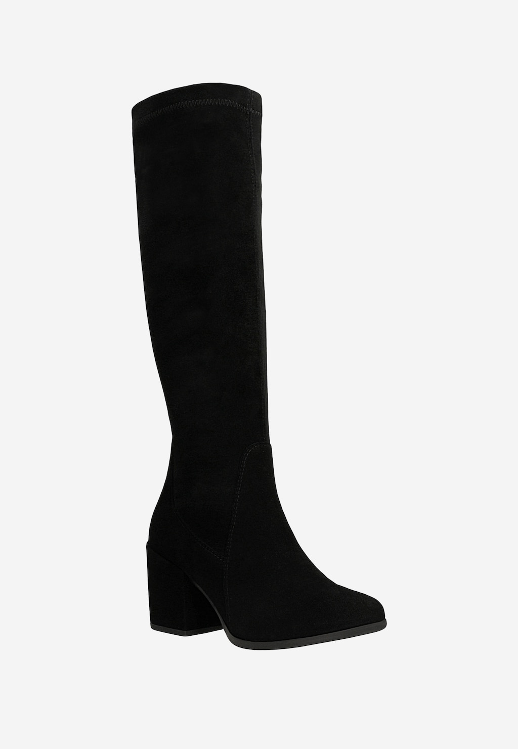 Černé semišové kozačky s elastickým svrškem 71148-81 Widok 2