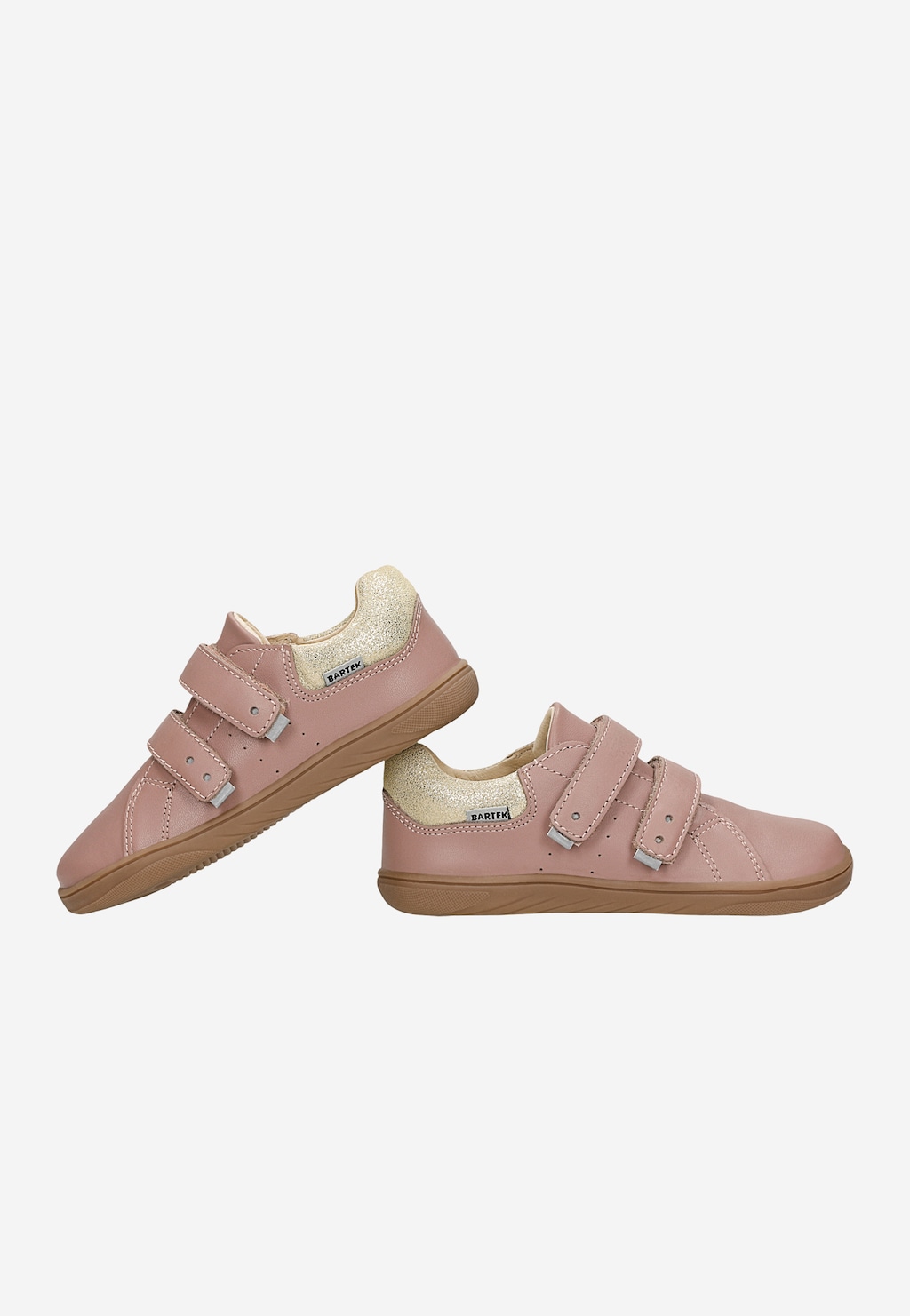 Ružové barefoot poltopánky pre dievčatá so zlatým zapínaním BARTEK 86003-55 Widok 5