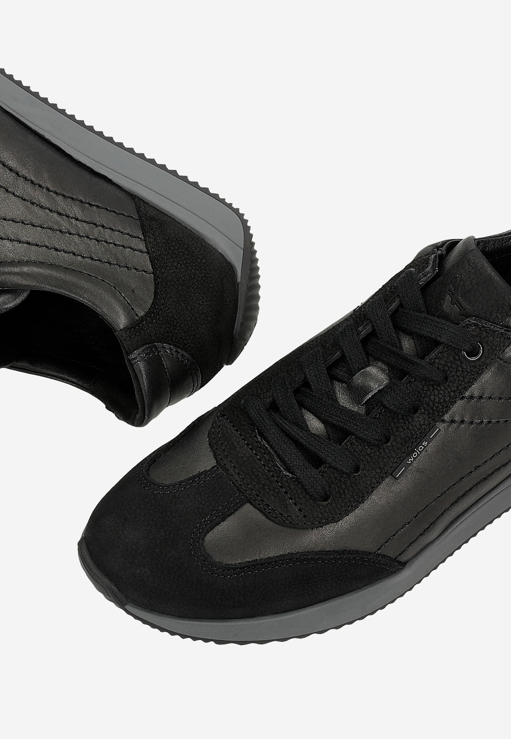 Czarne sneakersy męskie z łączonych skór 10269-51 Widok 6