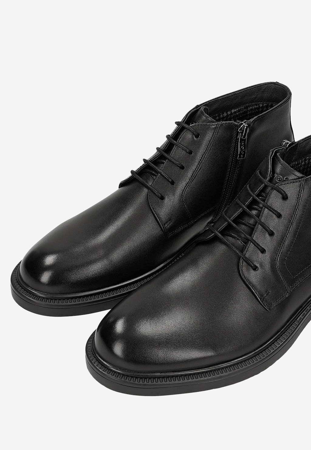 Czarne skórzane trzewiki męskie 24130-51 Widok 6