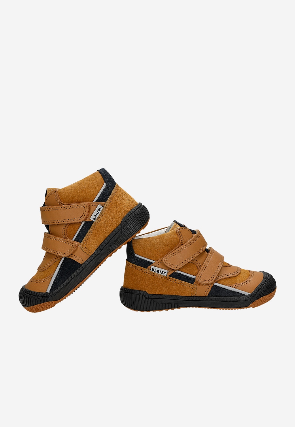 Hnedé kožené chlapčenské členkové topánky s čiernymi vložkami BARTEK 86316-73 Widok 7
