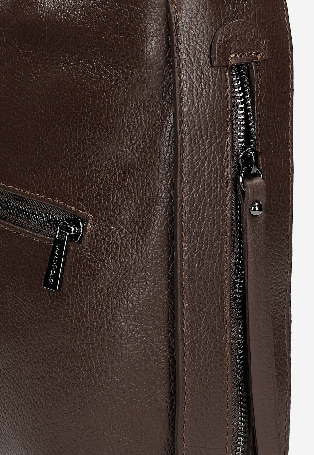 Ciemnobrązowa torebka damska z łączonych skór 80067-72 Widok 7