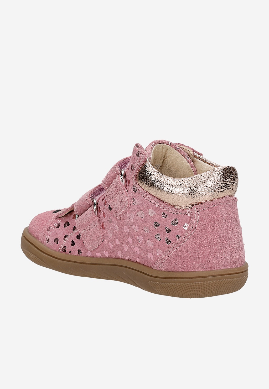 Różowe trzewiki barefoot z błyszczącymi serduszkami BAREFOOT 86319-65 Widok 3