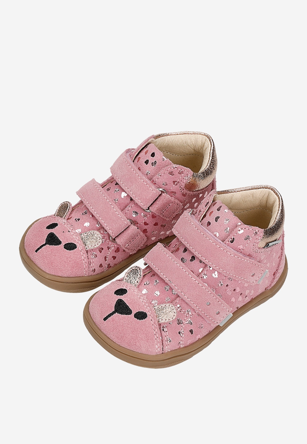 Różowe trzewiki barefoot z błyszczącymi serduszkami BAREFOOT 86319-65 Widok 7