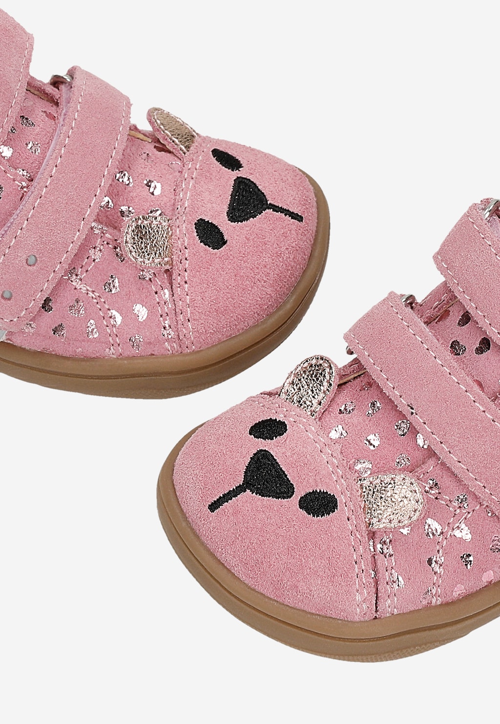 Różowe trzewiki barefoot z błyszczącymi serduszkami BAREFOOT 86319-65 Widok 8