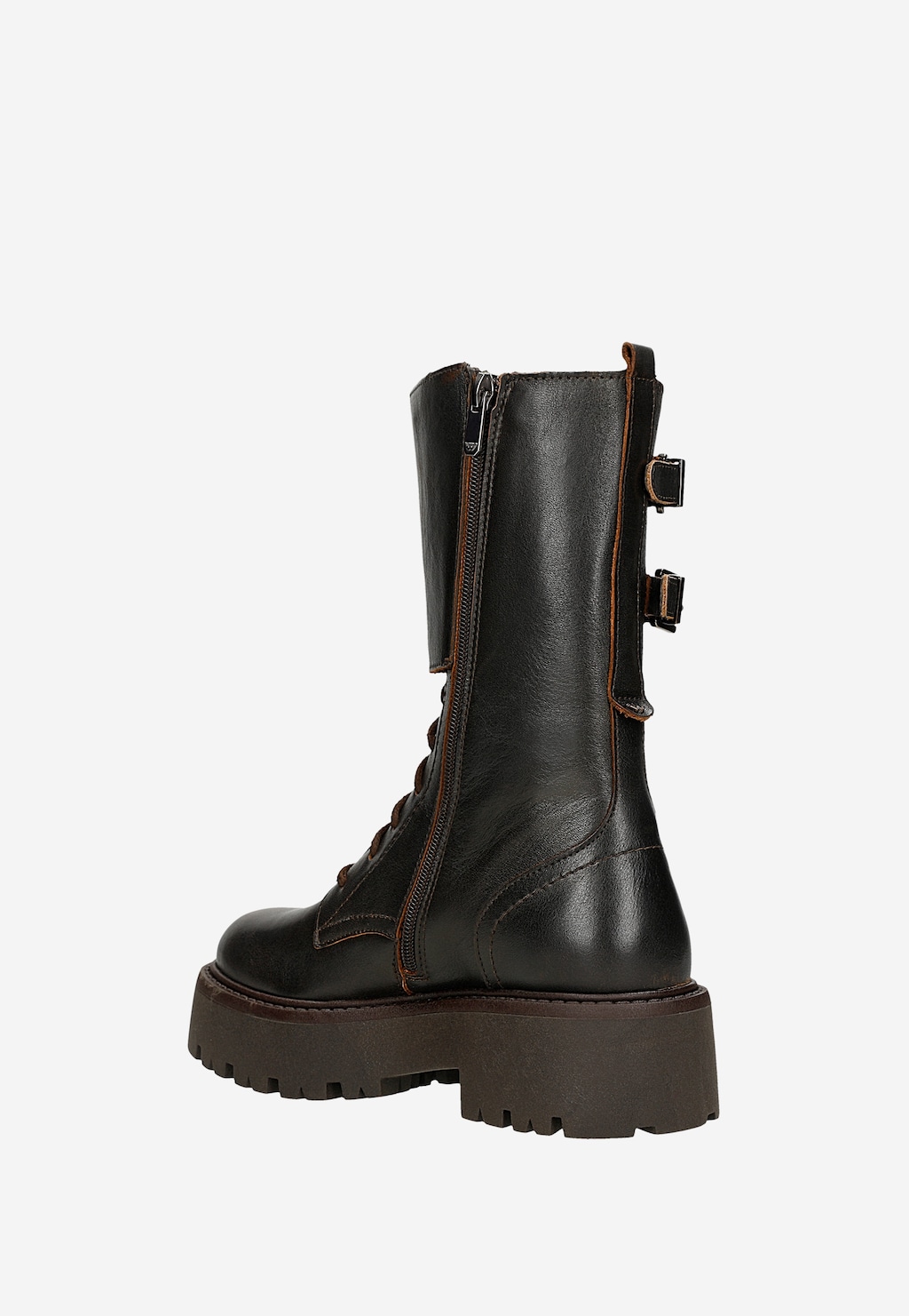 Brązowe bikery damskie na platformie 64148-52 Widok 3