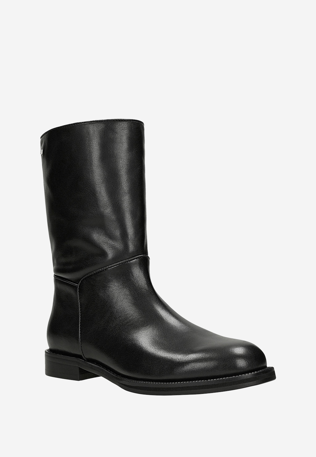 Czarne skórzane botki damskie 55344-51 Widok 2