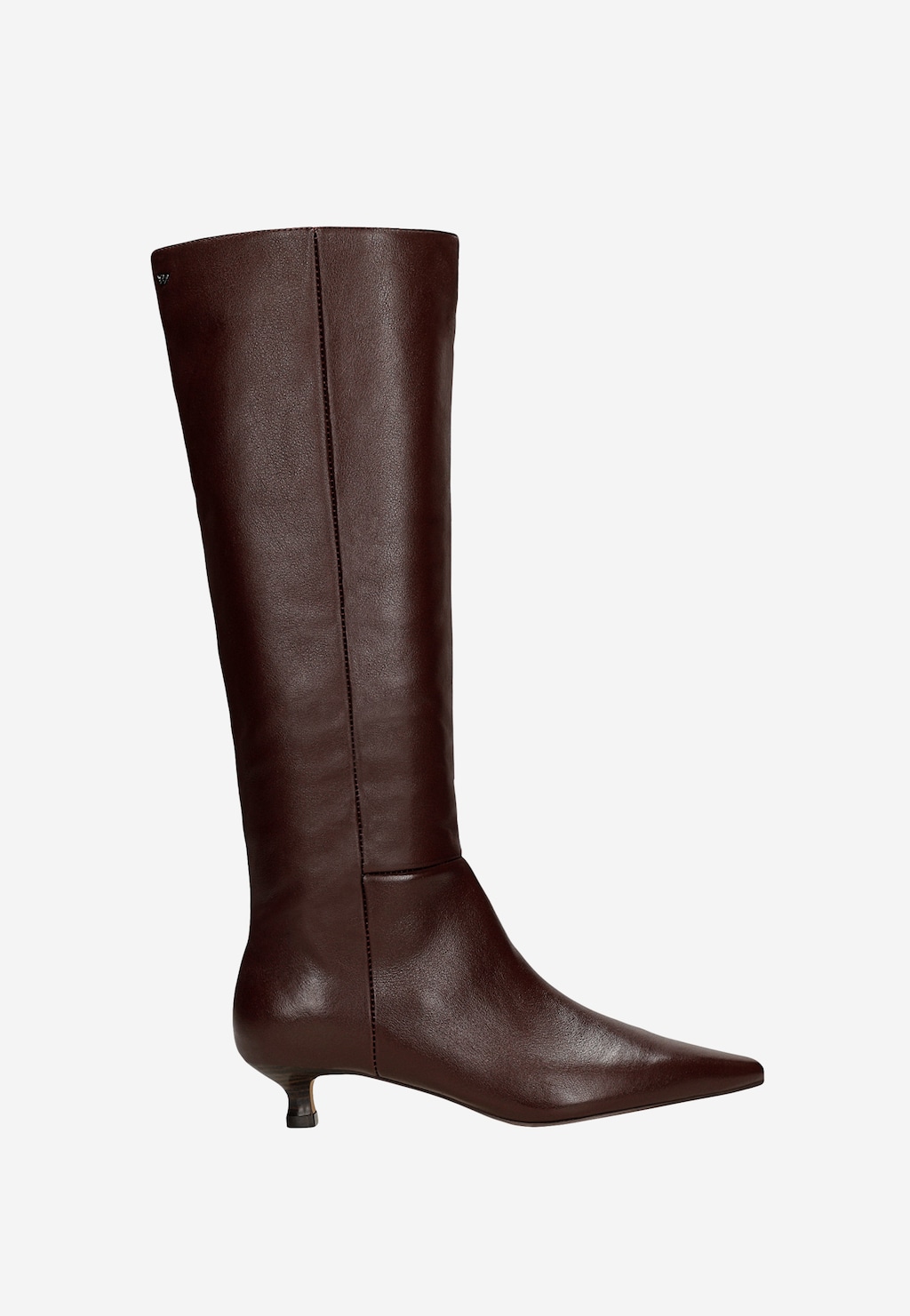 Bordowe kozaki na kaczuszce z noskiem w szpic 71119-55 Widok 1