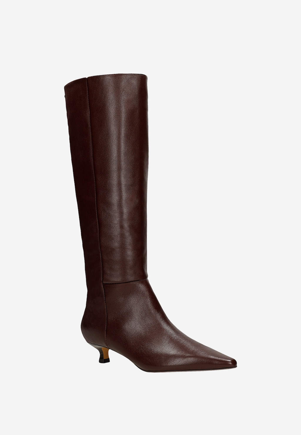 Bordowe kozaki na kaczuszce z noskiem w szpic 71119-55 Widok 2