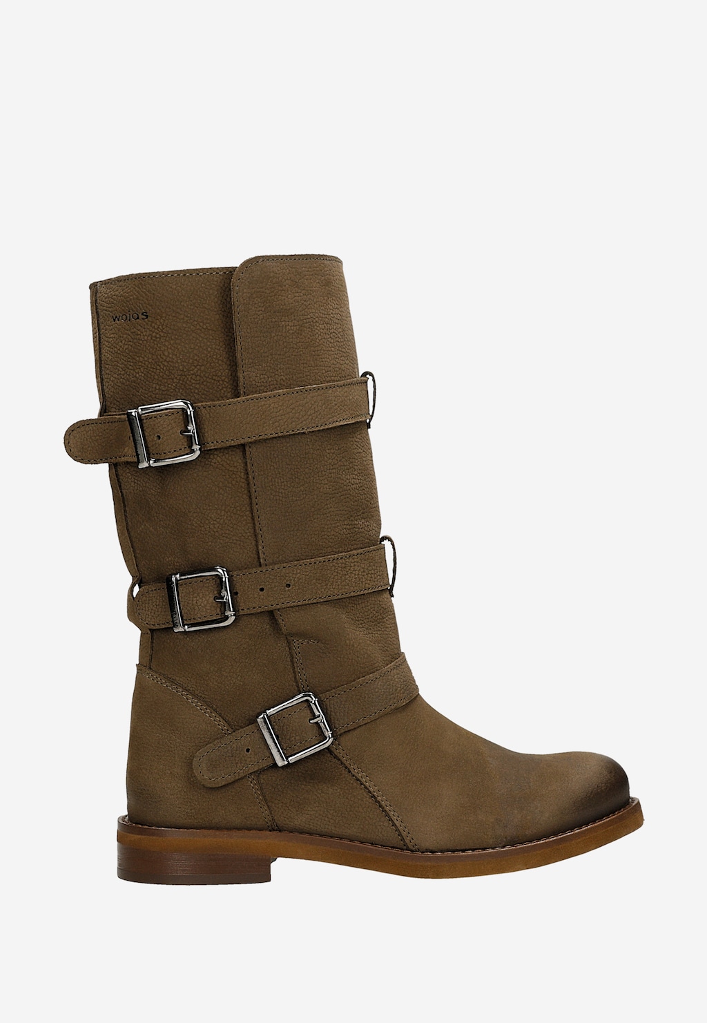 Brązowe wsuwane botki damskie z nubuku 55307-22 Widok 1