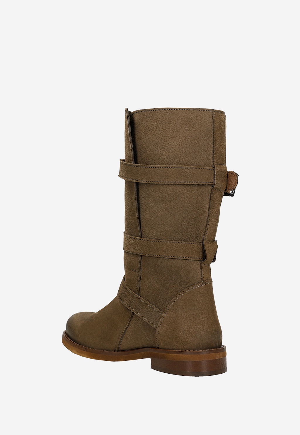 Brązowe wsuwane botki damskie z nubuku 55307-22 Widok 3