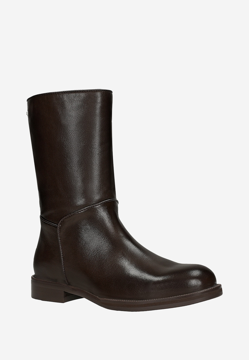 Brązowe wsuwane botki ze skóry licowej 55344-52 Widok 2