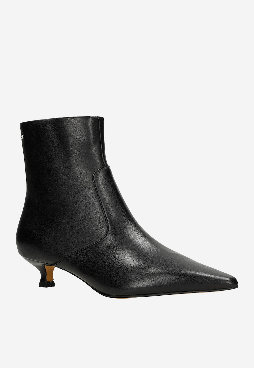 Eleganckie skórzane botki damskie na niskim obcasie 55347-51 Widok 2