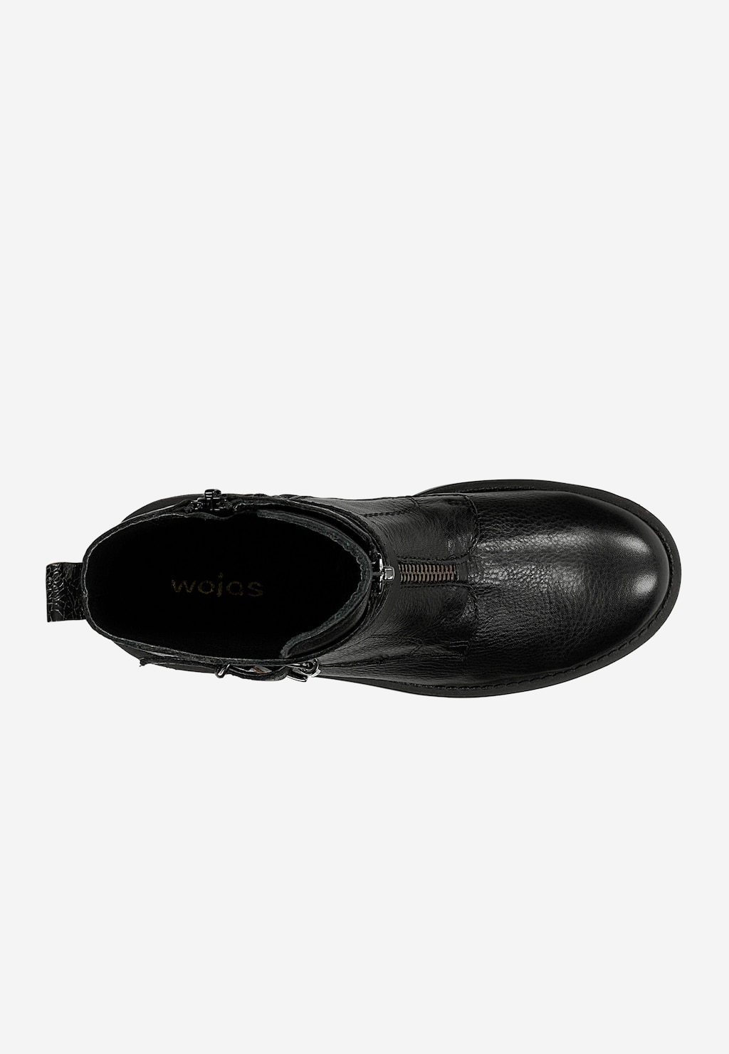 Czarne botki ze skóry licowej z lakierowanym zapiętkiem 55362-51 Widok 4