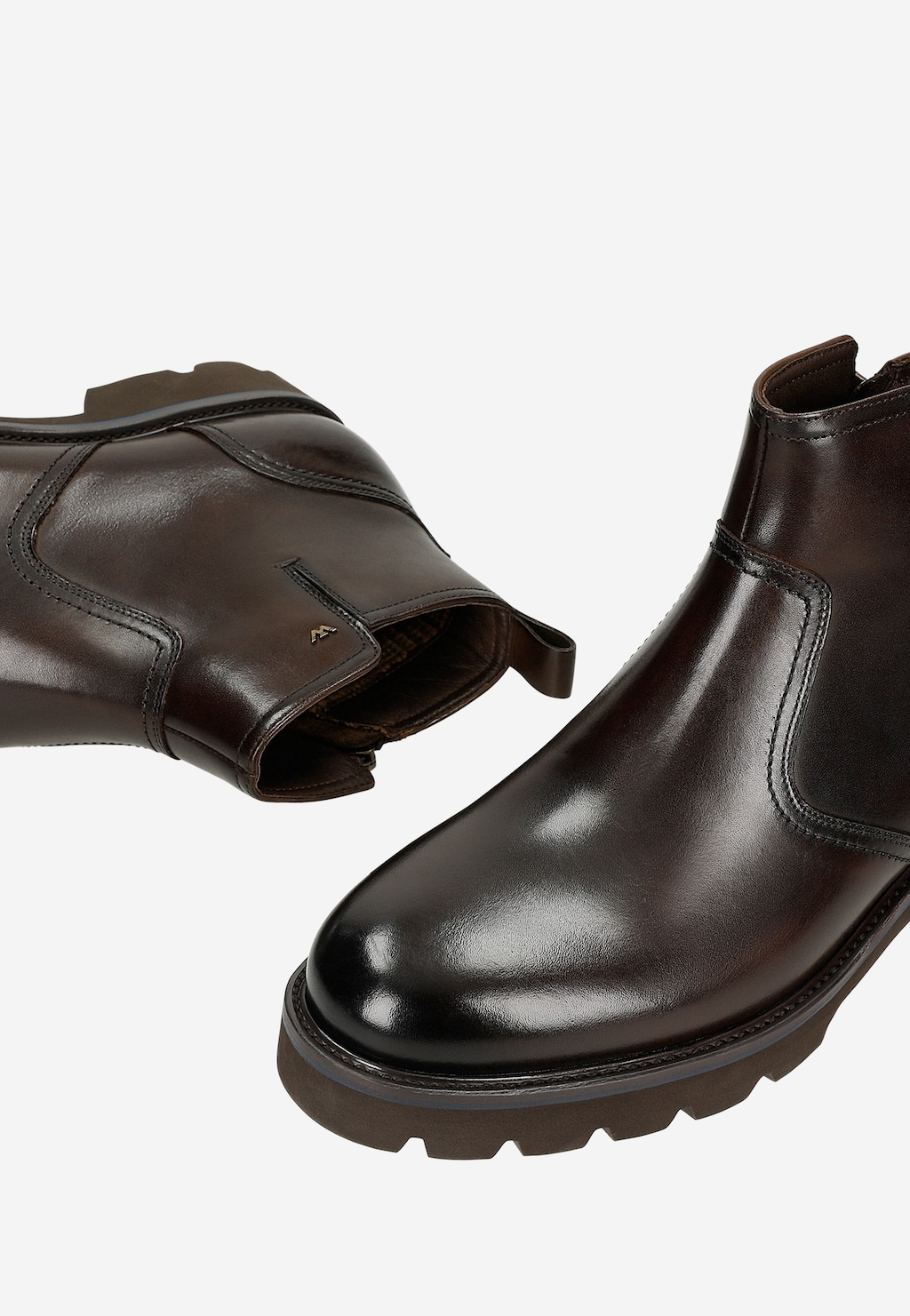 Brązowe jesienne botki męskie ze skóry licowej 20051-52 Widok 6