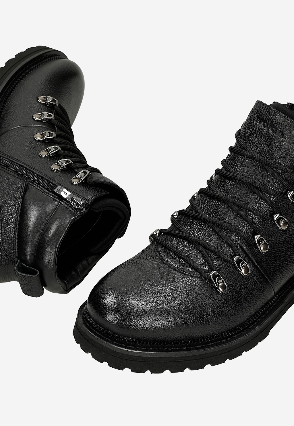 Niskie trzewiki męskie z czarnej skóry licowej 24132-51 Widok 6