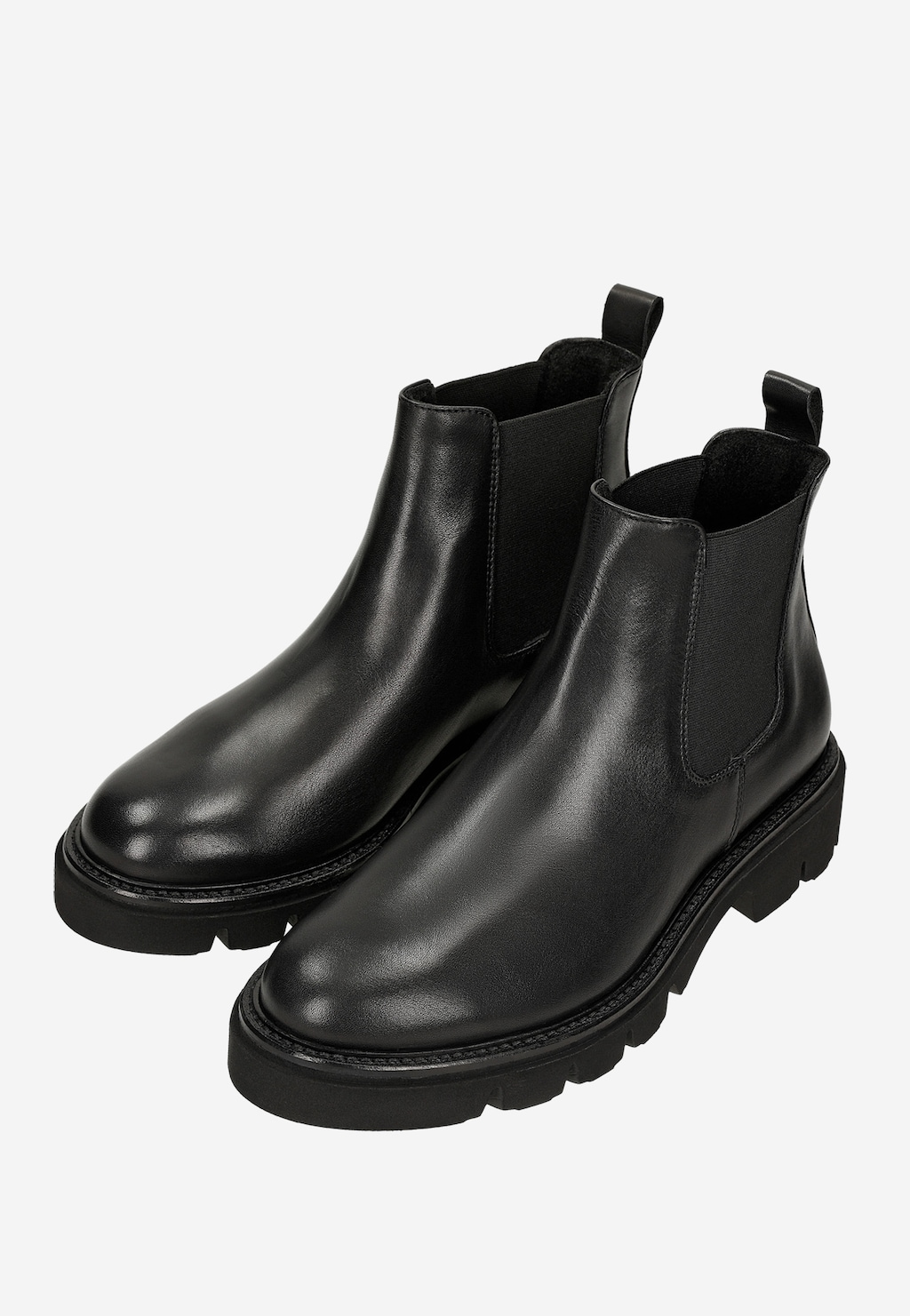 Czarne skórzane sztyblety damskie 55047-51 Widok 6