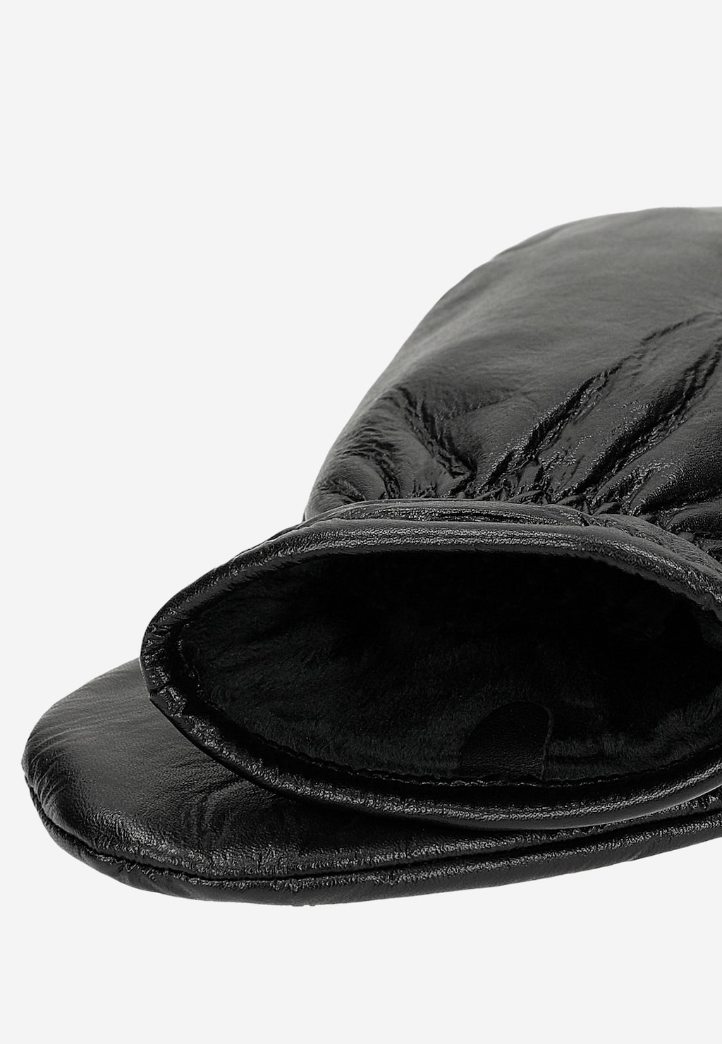 Czarne skórzane rękawiczki z jednym palcem 98128-51 Widok 3