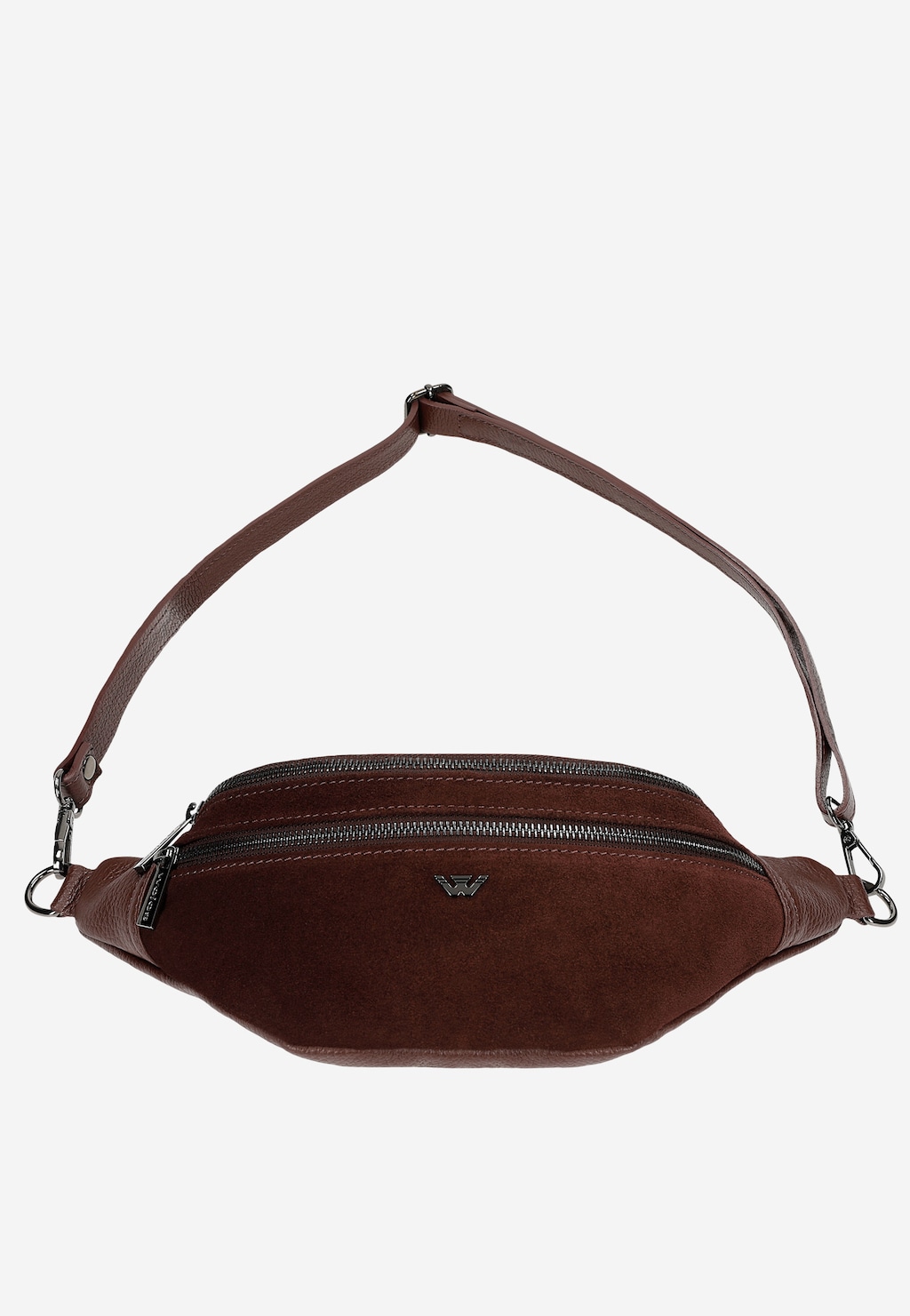 Bordová dámska kabelka z velúrovej dvoine a lícnej kože 80422-75 Widok 5