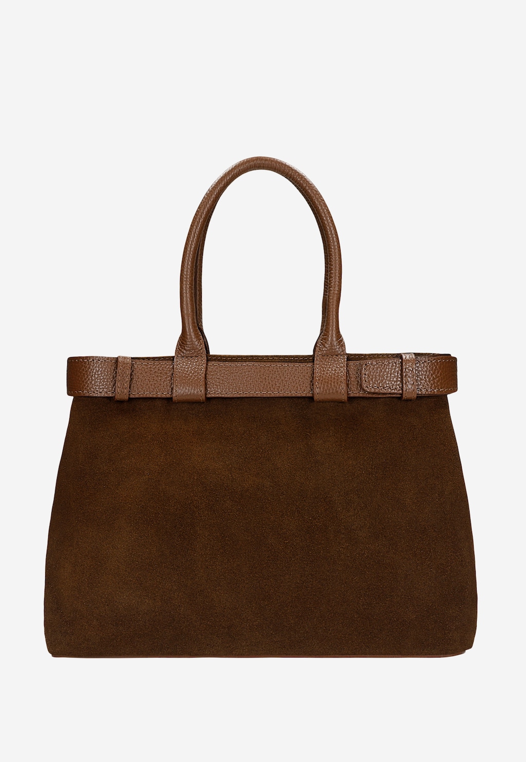 Brązowa torebka damska z dwoiny welurowej i skóry licowej 80437-73 Widok 3